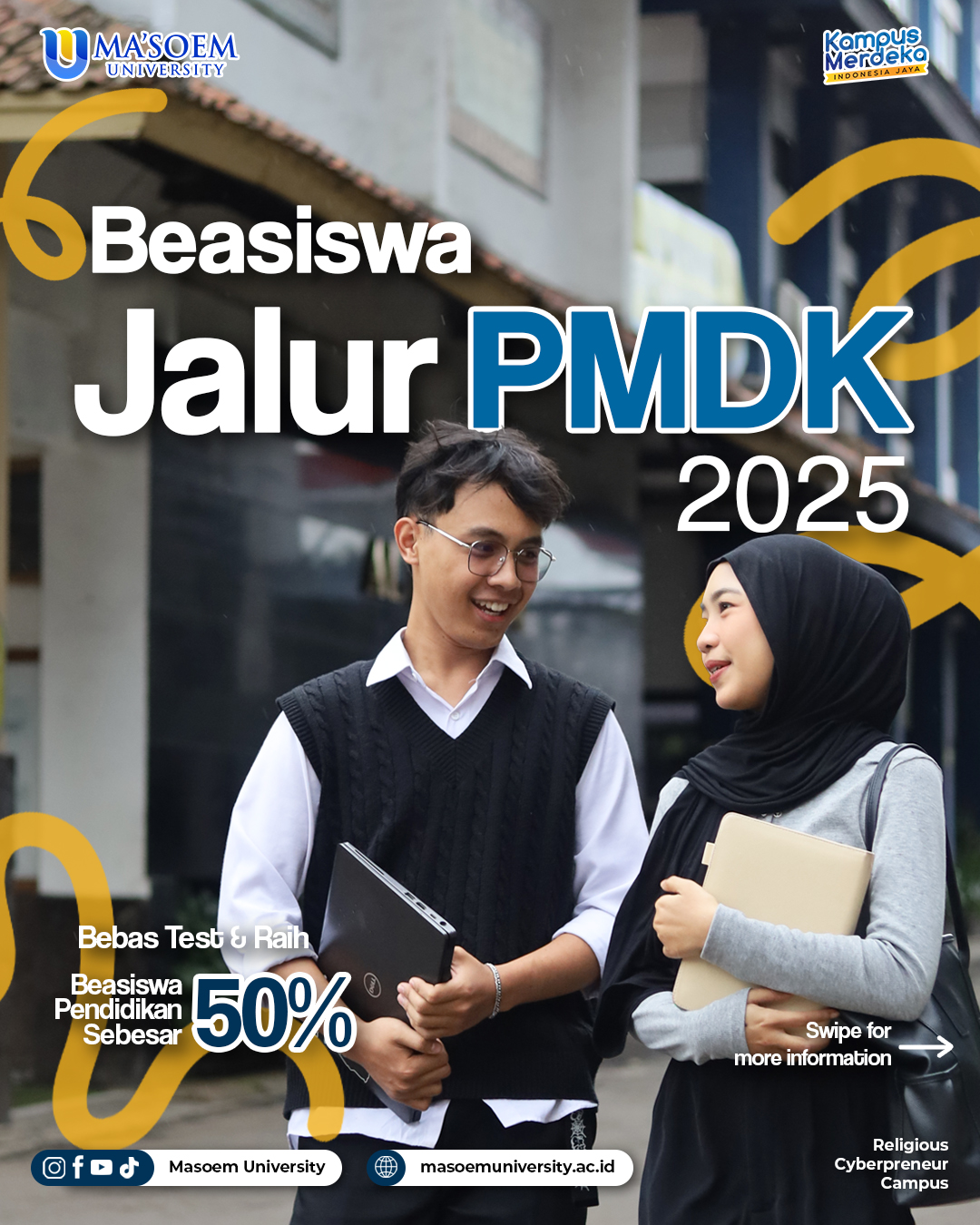 Jangan Sia-siakan Prestasi Akademismu! Raih Beasiswa 50% di Maâ€™soem University melalui Jalur PMDK